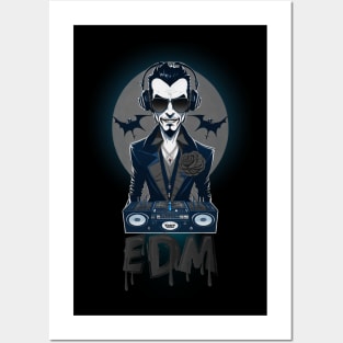 Vampiric EDM DJ! (Charcoal/Blue Glow) Posters and Art